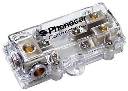 ROZDZIELACZ PRĄDU+ BEZPIECZNIKÓW 2x (AFC/MINI-ANL)-NICKEL “PHONOCAR”