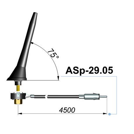 ANTENA SAMOCHODOWA ASP-29.05 TYŁ DACHU VW SKODA PANDA "UNICON"