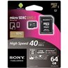 KARTA PAMIĘCI MIKRO SD 64GB+ADAPTER Claas10 40MB/s SONY SR64UYA