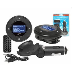 TRANSMITER FM LX-K14 (MINI JACK+USB+2GB+SŁ)CZARNY odczepiany