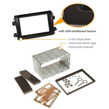 Ramka radiowa 2-DIN Fiat Ducato (8 SERIES) 2021- Czarny mat