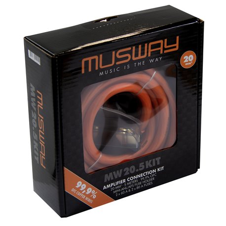 Musway MW20.5KIT - zestaw przewodów do montażu wzmacniacza, przekrój 20mm2, miedź OFC