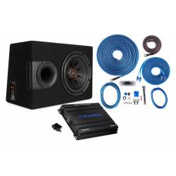 Zestaw 1100W JBL Subwoofer S2-1224SS Wzmacniacz GPX800.2 Okablowanie Pilot