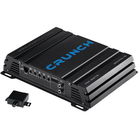 Crunch GPX750.1D - wzmacniacz jednokanałowy moc RMS 1x375 Wat przy 1 Ohm, sterownik basu
