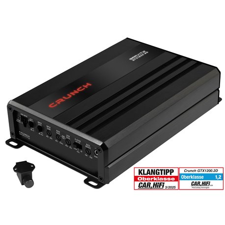 Crunch GTX1200.2D - wzmacniacz dwukanałowy klasa D moc RMS 2x150 Wat przy 4 Ohm