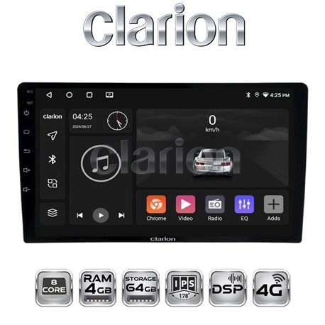 Clarion GL700 - Stacja Multimedialna 9" Android DSP 4GB RAM 64GB Wi-Fi